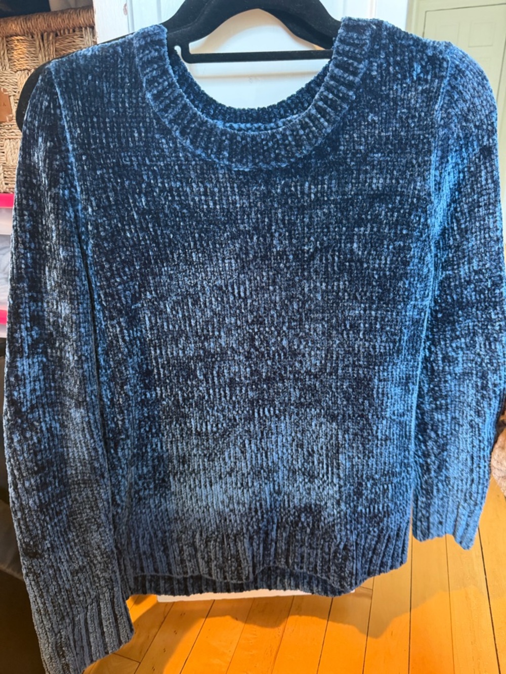 Orvis Chenille Crewneck Sweater - Blue